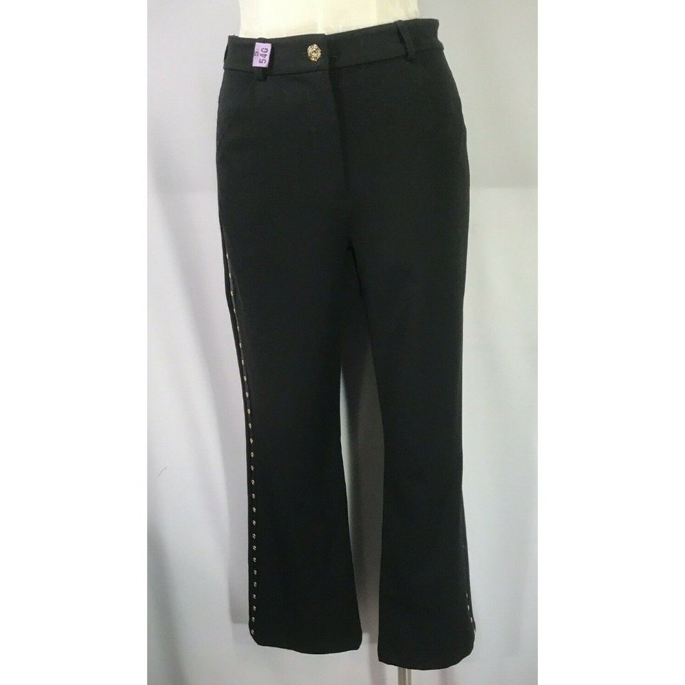 St John Sport 6 Black Pant Stretch Viscose Grommet